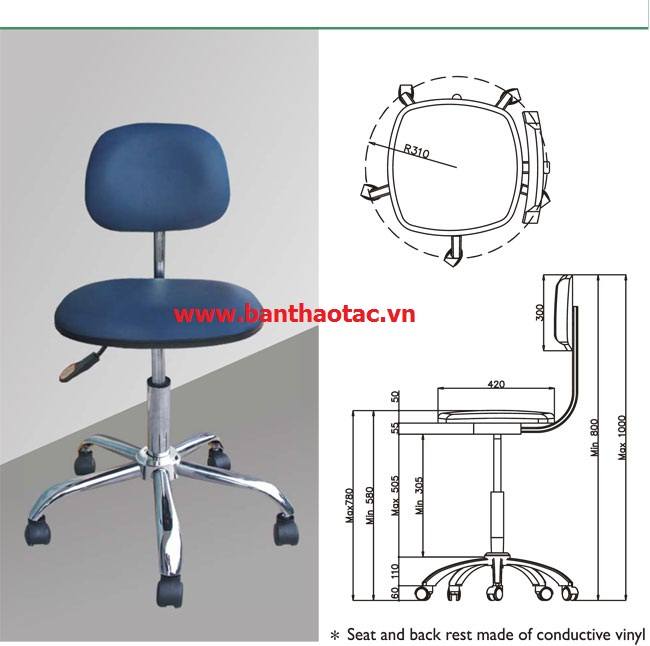 Ghế chống tĩnh điện AC-HTV02-ghe-chong-tinh-dien-ac-htv02