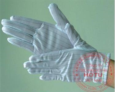 Găng tay Polyester chống tĩnh điện, không hạt 